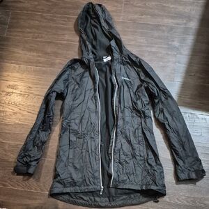 Columbia Black Hooded Packable Windbreaker Jacket